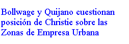 Text Box: Bollwage y Quijano cuestionan posicin de Christie sobre las Zonas de Empresa Urbana
